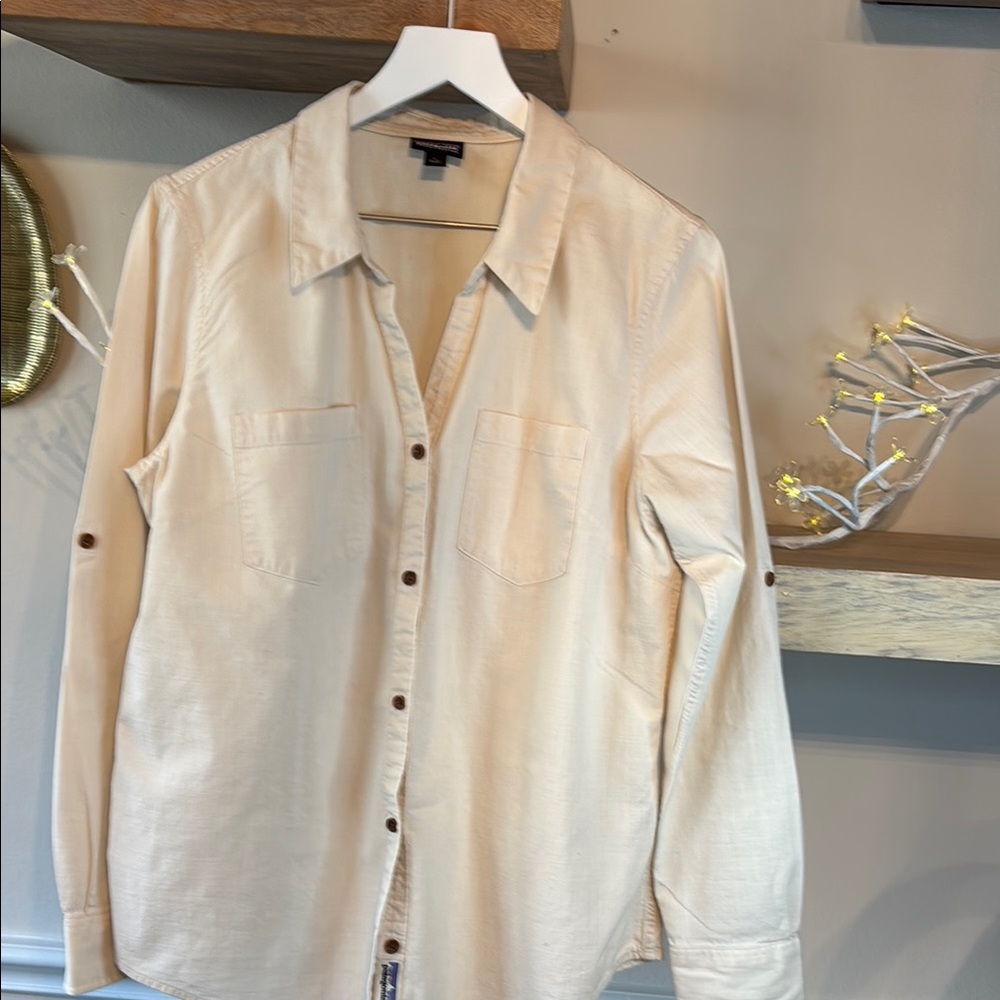 Cream Button-Up outdoors Shirt